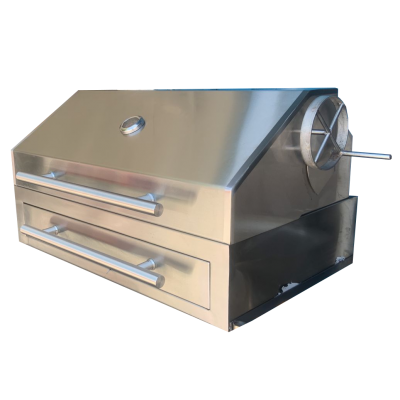 Asador Acero Inoxidable Parrilla Argentina Cofre Y Termómetro