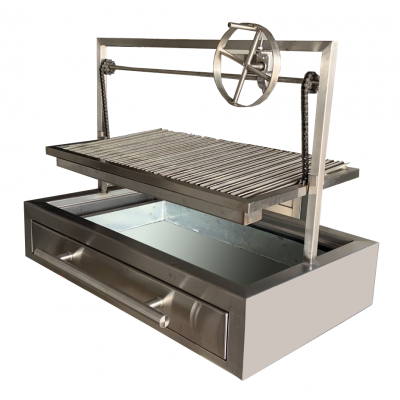 Asador Inoxidable Empotrable Con Parrilla Argentina 90x60