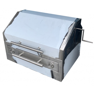 Asador Inoxidable Tipo Argentino Con Tapa